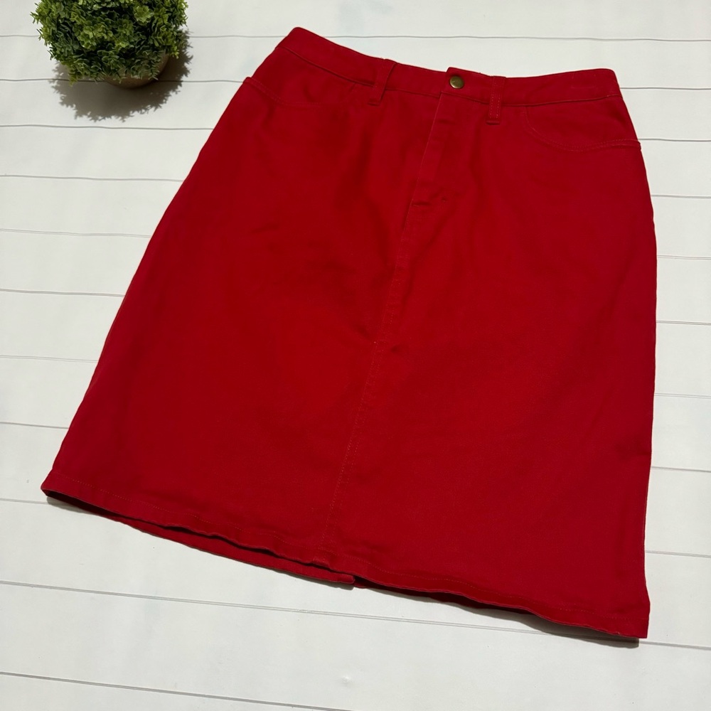 Casual Corner Red Long Modest‎ Pencil Skirt Women’s Size 4